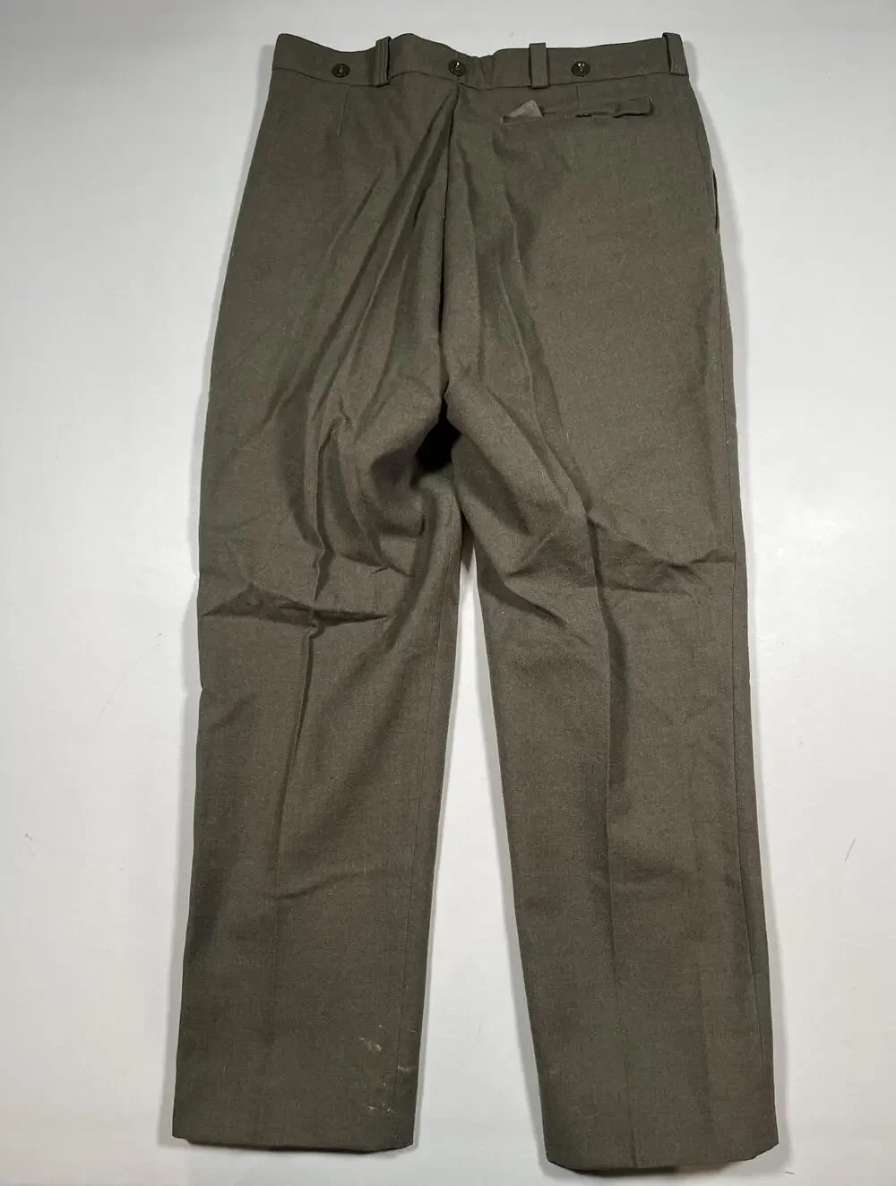 Vintage ABL Pants Mens Green Wool Dress Army Uniform Belgium 1976 Winter Read